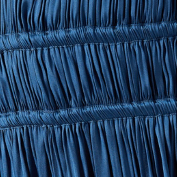 Maje Riannette Satin Maxi Dress in Blue sz 2 415$ - Picture 3 of 14